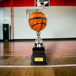 Sealy Tower Silver Basketball Trophy