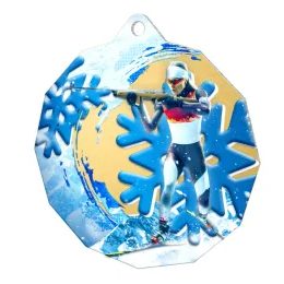 Polygon Stainless Steel Biathlon Medal