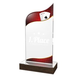 United Acrylic Wood Classic Card Poker Trophy