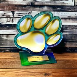 Cannes Printed Acrylic Dog Paw Trophy