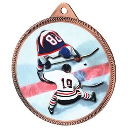 Ice Hockey Color Texture 3D Print Bronze Medal