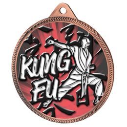 Kung Fu Color Texture 3D Print Bronze Medal