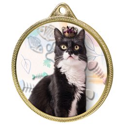 Cat Show Color Texture 3D Print Gold Medal