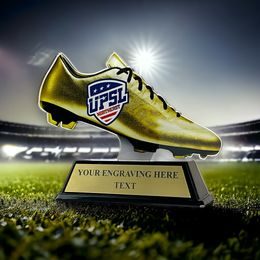 Custom Golden Boot 2D Soccer Trophy