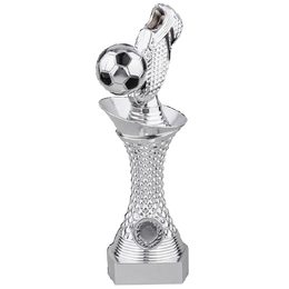 Silver Soccer Ball and Boot Trophy