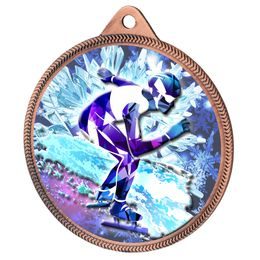 Speed Skater Color Texture 3D Print Bronze Medal