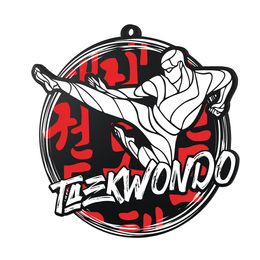 Pro Taekwondo Black Acrylic Medal