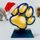 Festive Christmas Blue Dog Paw Trophy