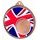 Union Jack Flag Logo Insert Bronze 3D Printed Medal