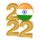 India Flag Gold Acrylic 2022 Medal