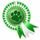 Paw Print Rosette Green Medal
