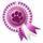 Paw Print Rosette Pink Medal