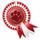 Paw Print Rosette Red Medal