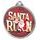 Santa Run (Red) Christmas 3D Texture Print Full Color 2 1/8 Medal - Silver