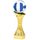 Gold Volleyball Trophy with 3D Blue and White Ball