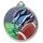 American Football Color Texture 3D Print Silver Medal