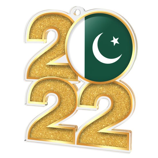 Pakistan Flag Gold Acrylic 2022 Medal