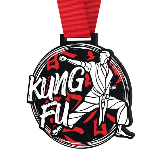 Giant Kung Fu Black Acrylic Medal