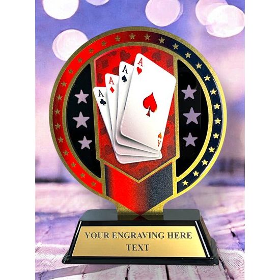 Sentinel Stainless Steel Card games Trophy