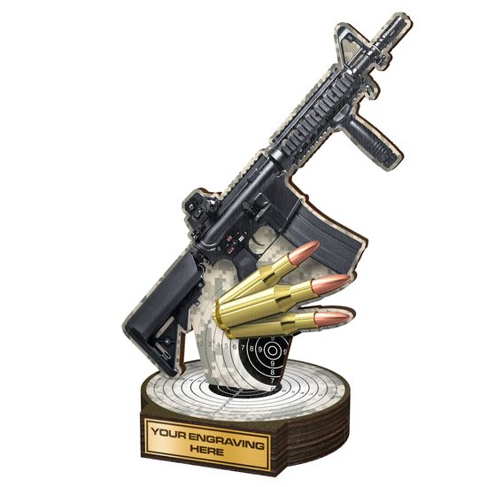 Grove AR-15 Rifle Shooting Real Wood Trophy