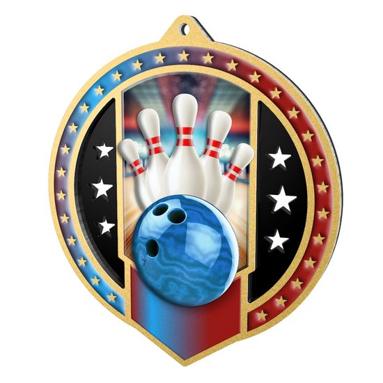 Noir Stainless Steel Bowling Medal