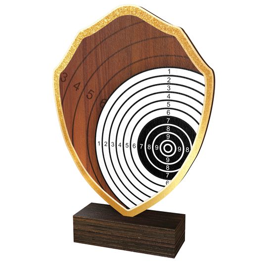 Arden Shooting Real Wood Shield Trophy
