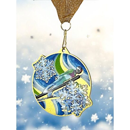 Aurum Stainless Steel Ski Jump Medal