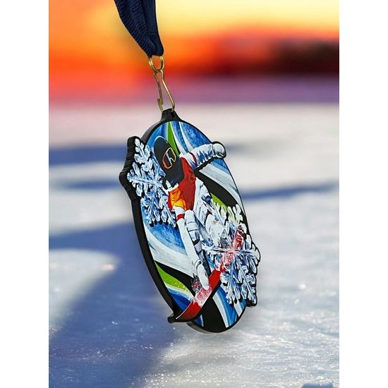 Rincon Black Acrylic Snowboarding Medal