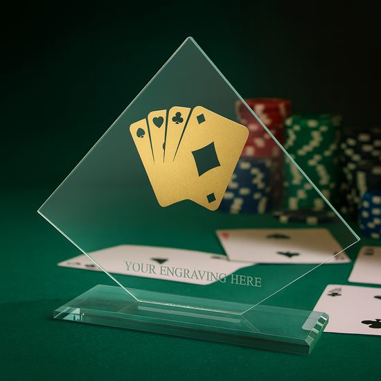 Vanguard Glass and Metal Fusion Poker Trophy