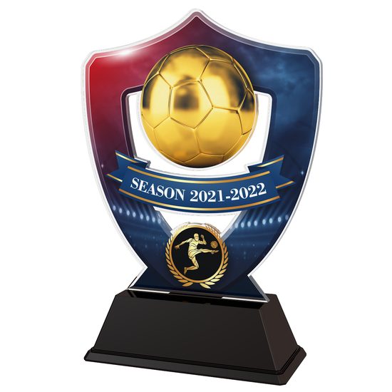 Red and Blue Squad Soccer Shield Trophy