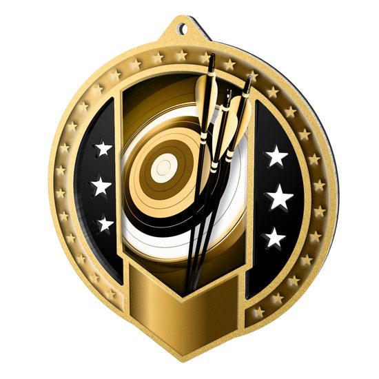 Noir Stainless Steel Archery Classic Medal
