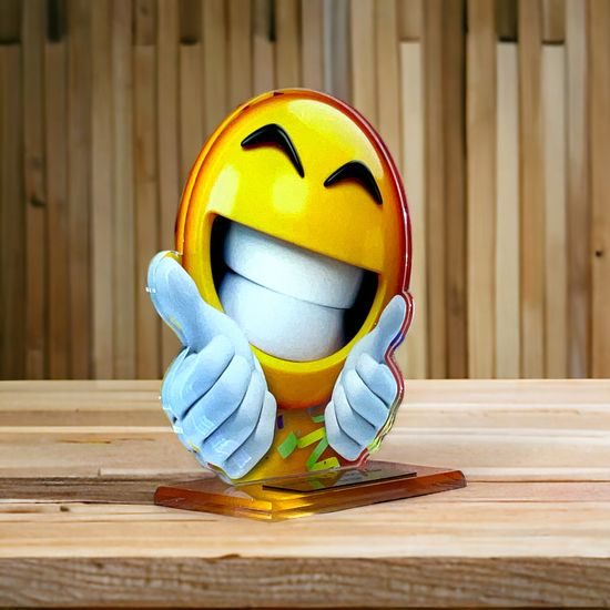 Cannes Printed Acrylic Tennis Smiling Ball Trophy