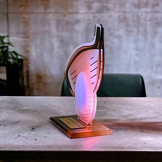 Cannes Printed Acrylic Golf Trophy