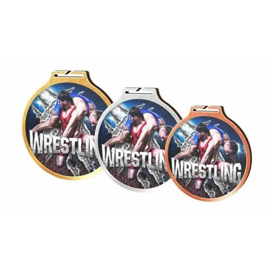 Habitat Wrestling Eco Friendly Wooden Medal