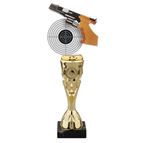 Silver Pistol Shooting Acrylic Top Trophy