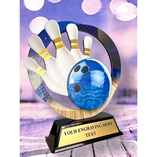 Onyx Stainless Steel Bowling Trophy