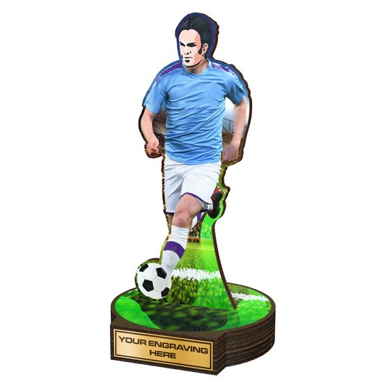 Grove Soccer Player Real Wood Trophy