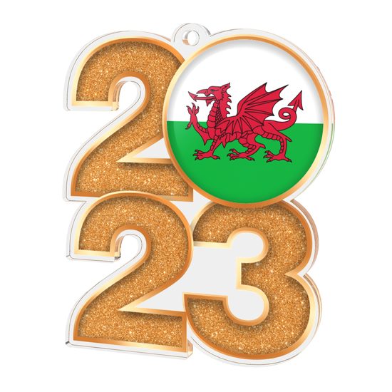 Welsh Flag Acrylic 2023 Medal