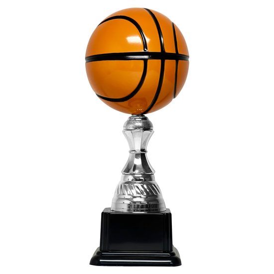 Conroe Silver and Orange Basketball Trophy