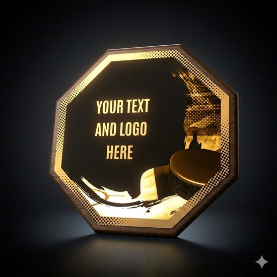 HEX Metal & Wood Ice Hockey Plaque