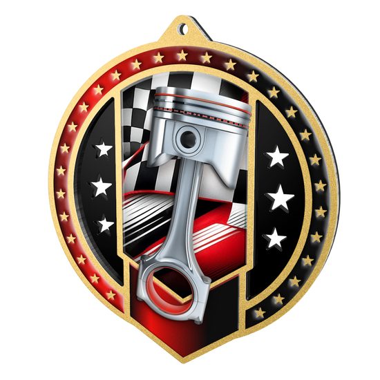 Noir Stainless Steel Motorsport Medal