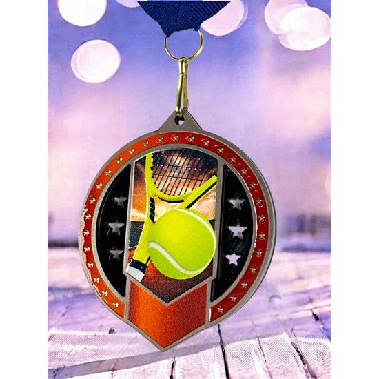 Noir Stainless Steel Tennis Medal