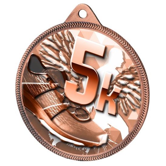 5k Running Texture Classic 3D Print Bronze Medal