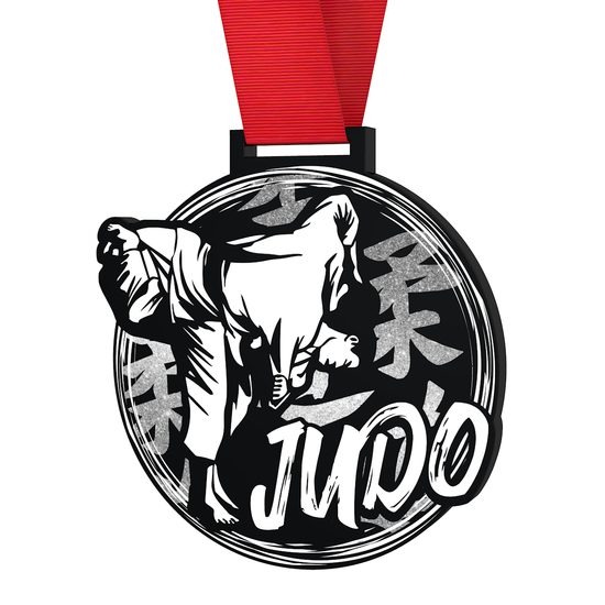 Giant Judo Black Acrylic Medal