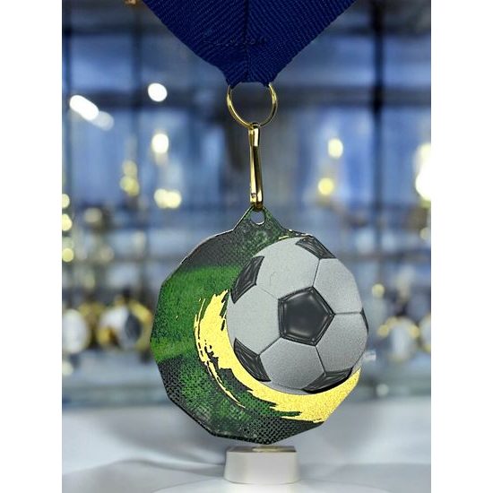 Polygon Stainless Steel Soccer Medal