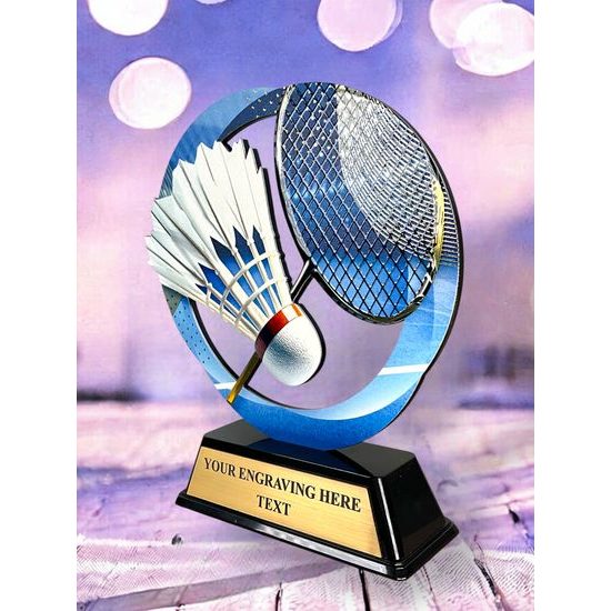 Onyx Stainless Steel Badminton Trophy