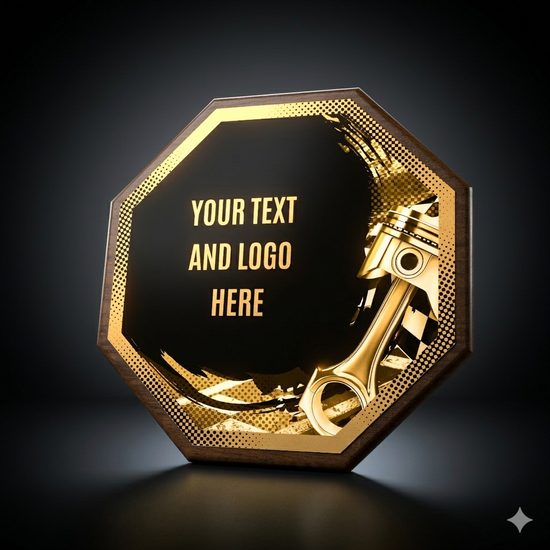 HEX Metal & Wood Motosport Plaque