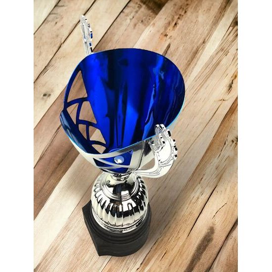 Lamar Silver and Blue Laser Cup