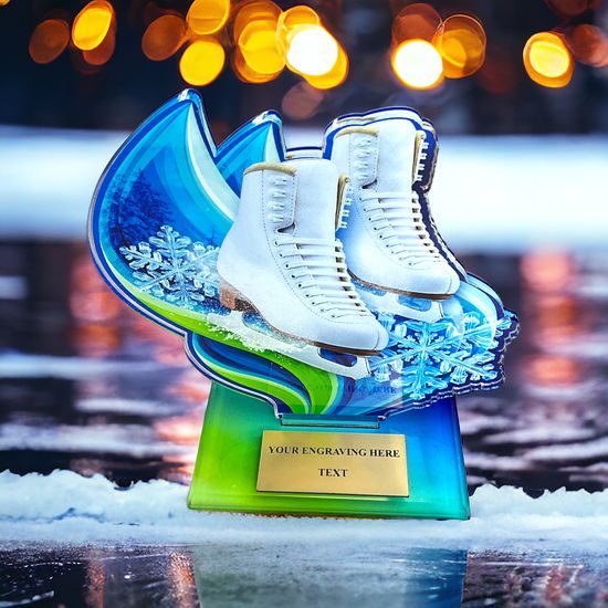 Cannes Printed Acrylic Skating Boots Trophy