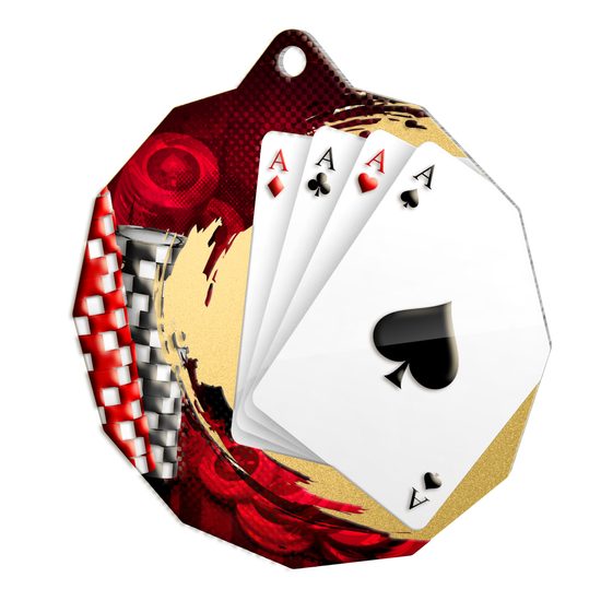 Polygon Stainless Steel Card Game Medal